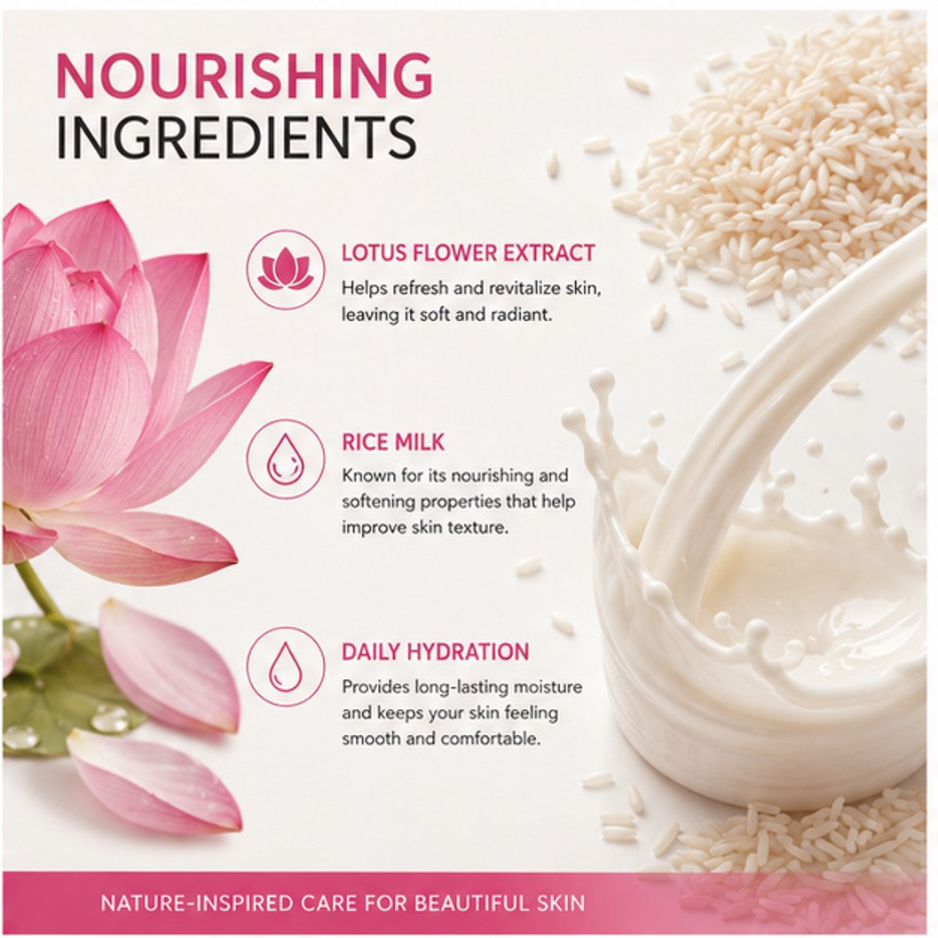Dove Body Love Glowing Care Body Lotion with Lotus Flower Extract and Rice Milk - 400 ml