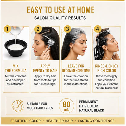 Permanent Hair Color Natural Black - 80 ml