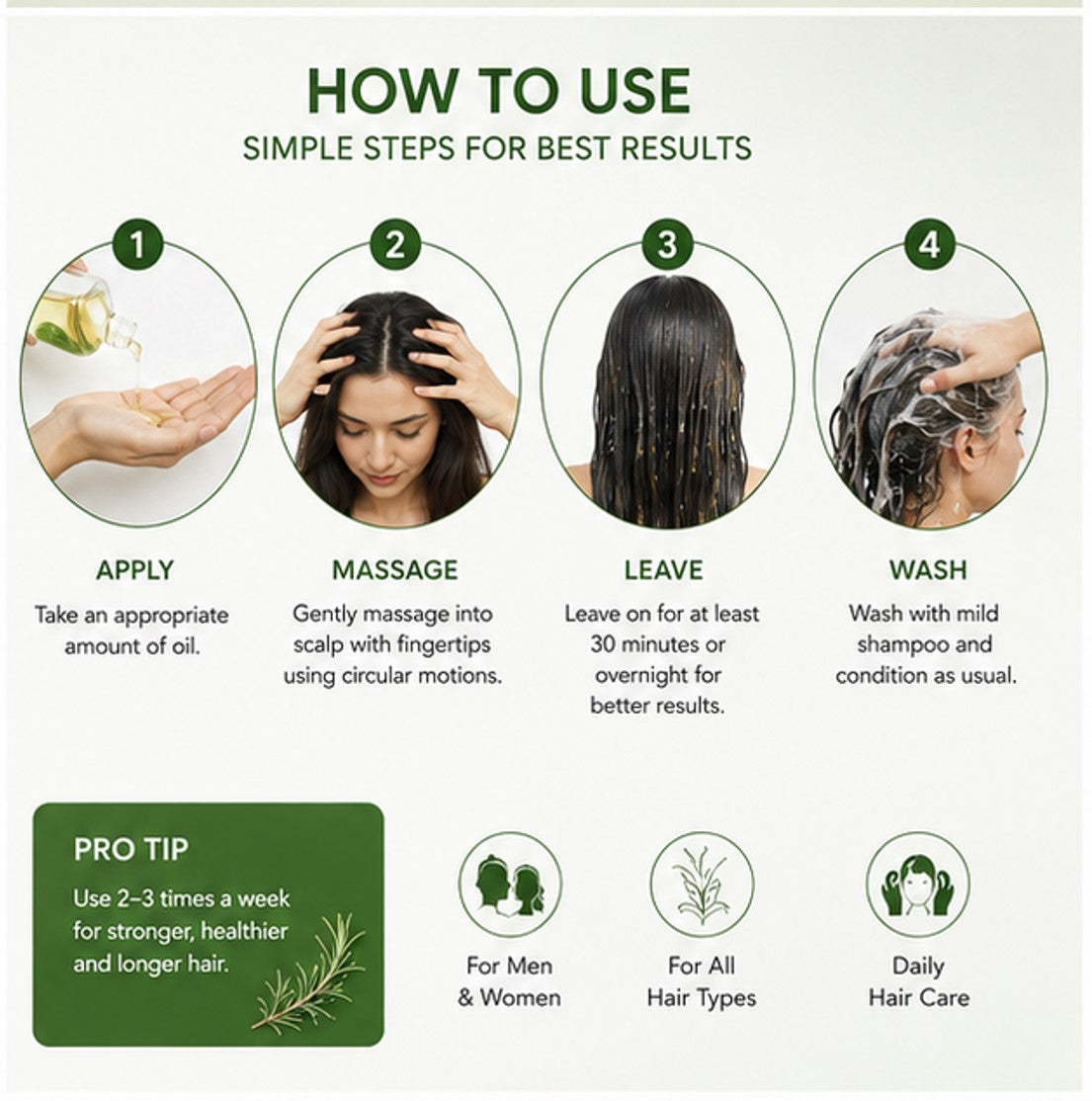 Natural Rosemary Hair & Scalp Growth Oil 100ml