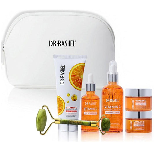 Vitamin C 5in1 Skin Care Set: Face Serum, Face Day & Night Cream, Face Cleanser, Essence Toner | Premium Skincare & Beauty
