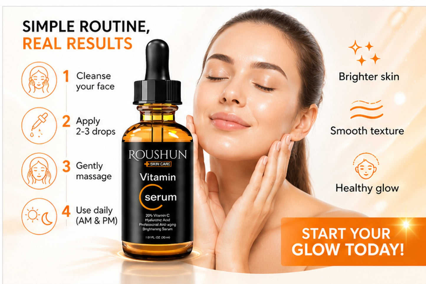 Roushun Vitamin C Anti-Aging Brightening Serum - 30ml